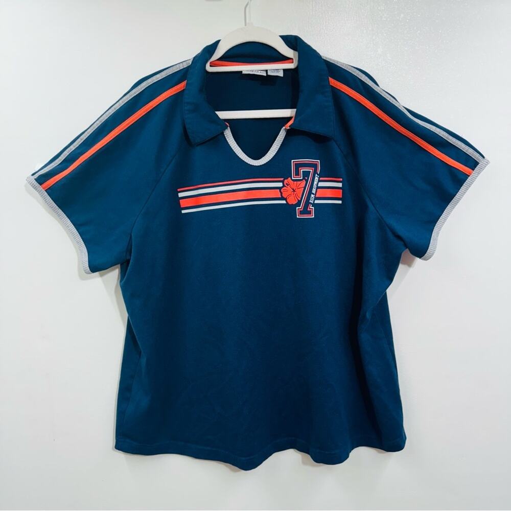 Bum Equipment Vintage Collared Graphic‎ Shirt Blue Short Sleeve Y2K Pullover  3X